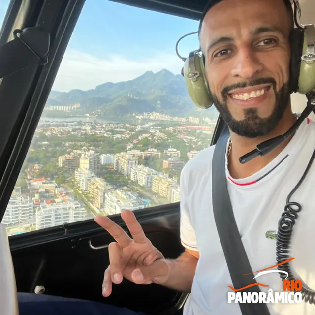 Passenger taking a selfie on the scenic flight